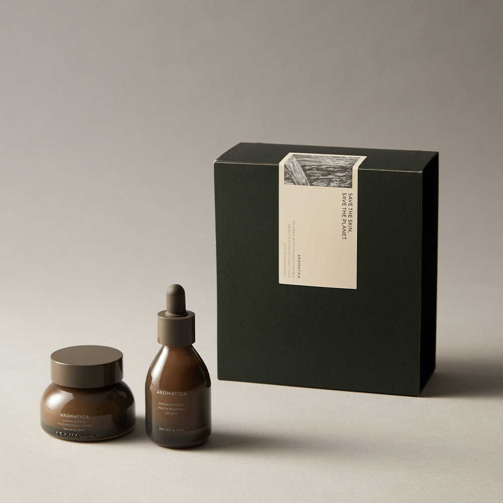 AROMATICA Frankincense Youth Renewal Set (Serum & Cream) Available on Seoulbazaar, your online store for trendy korean products.