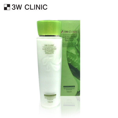 3W CLINIC Aloe Full Water Activating Emulsion 150ml Available on Seoulbazaar, your online store for trendy korean products.