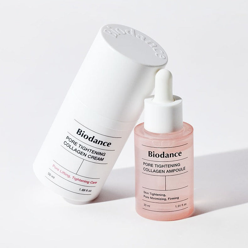 BIODANCE Pore Tightening Collagen Duo Set (Cream+Ampoule) Available on Seoulbazaar, your online store for trendy korean products.