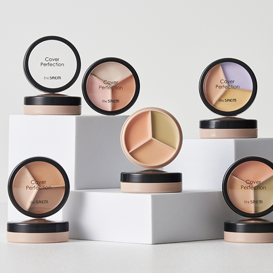 THE SAEM Cover Perfection Triple Pot Concealer Available on Seoulbazaar, your online store for trendy korean products.