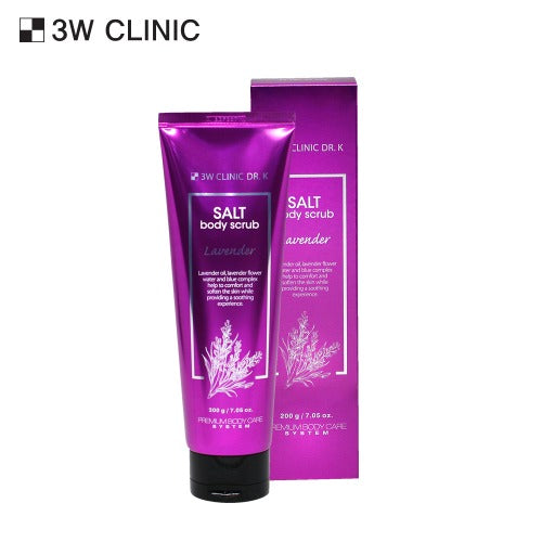 3W CLINIC Dr.K Salt Lavender Body Scrub 200g Available on Seoulbazaar, your online store for trendy korean products.