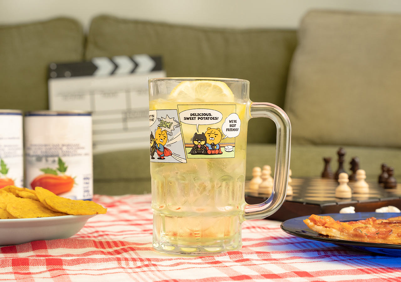 KAKAOFRIENDS KAKAOxDC Collaboration High Ball Glass Available on Seoulbazaar, your online store for trendy korean products.