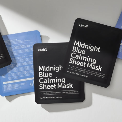 KLAIRS Midnight Blue Calming Sheet Mask Available on Seoulbazaar, your online store for trendy korean products.