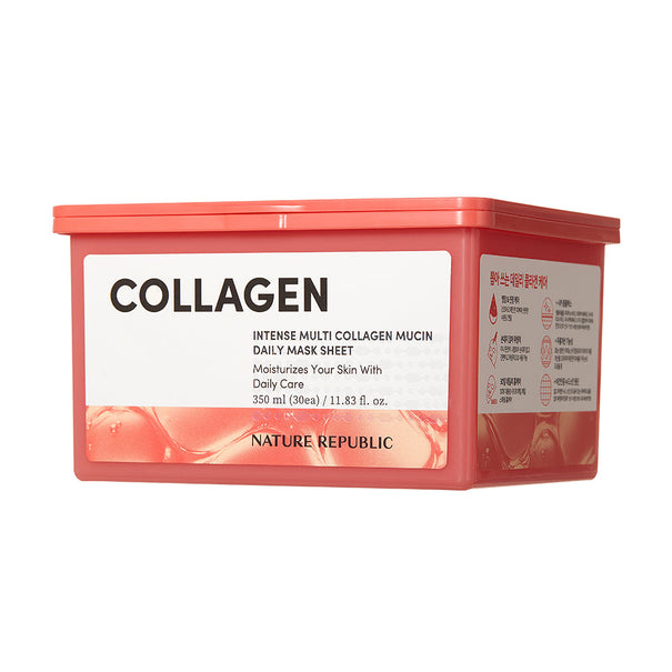 NATURE REPUBLIC Intense Multi Collagen Mucin Extraction Daily Mask Pack 30 sheets disponible sur Ma petite Coree, ton Eshop 100% K-beauty en direct de Seoul