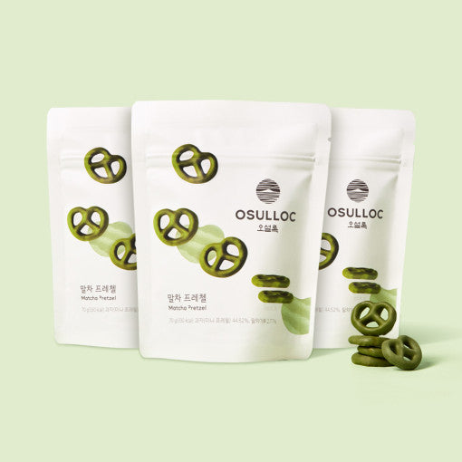 OSULLOC Matcha Pretzel 70g Available on Seoulbazaar, your online store for trendy korean products.