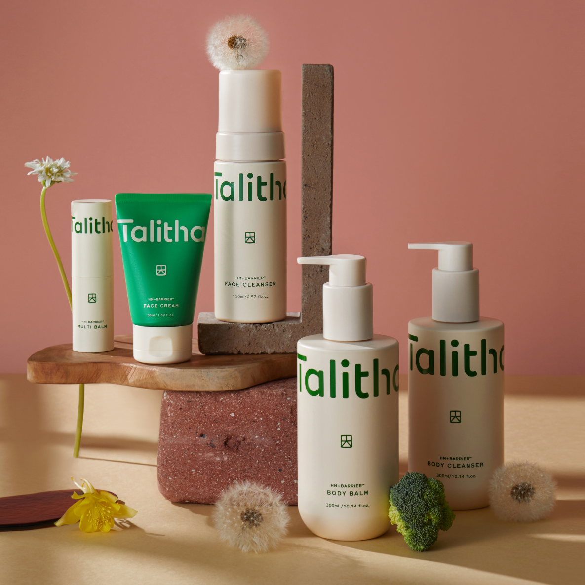 TALITHA KOUM HM+ Barrier Full Set (Face Cream, Multi Balm, Face Cleanser, Body Balm & Body Cleanser) Available on Seoulbazaar, your online store for trendy korean products.