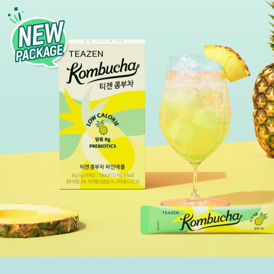 TEAZEN Kombucha Pineapple 10 Sticks Available on Seoulbazaar, your online store for trendy korean products.