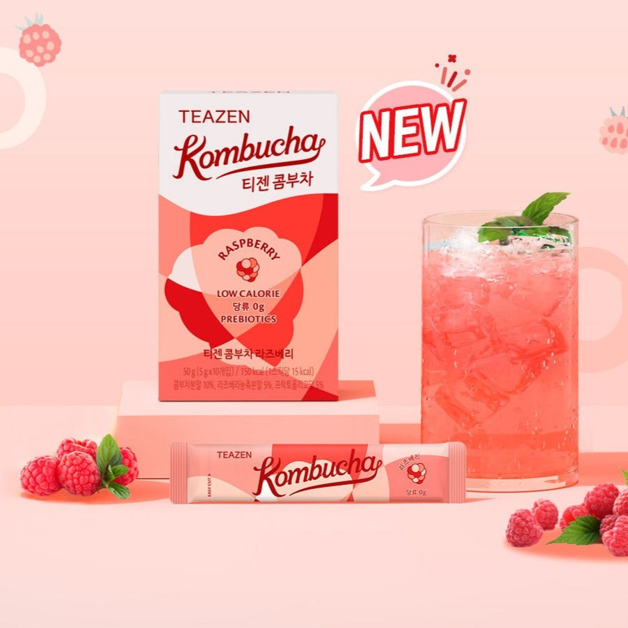 TEAZEN Kombucha Rasberry 10 Sticks Available on Seoulbazaar, your online store for trendy korean products.