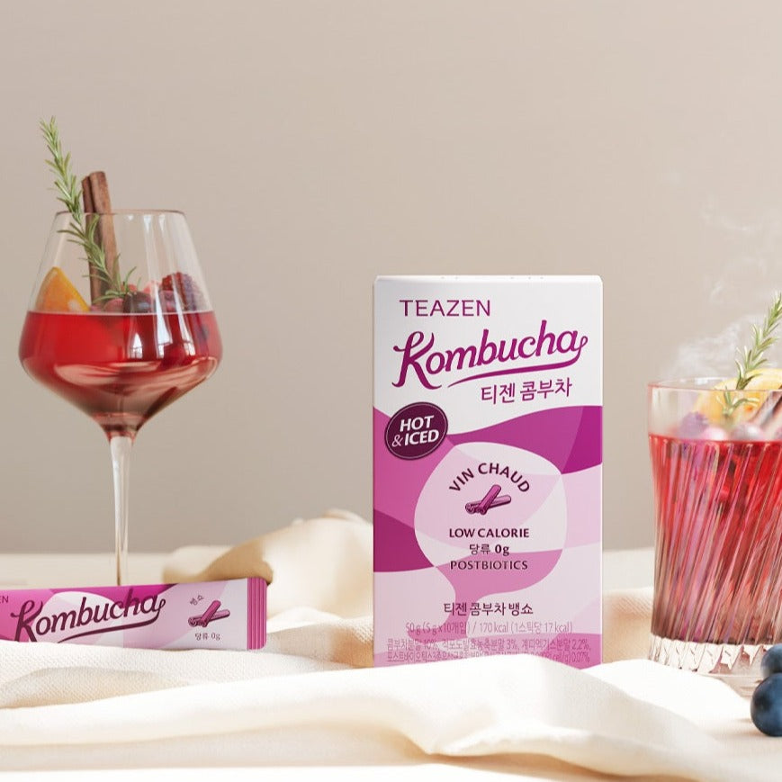 TEAZEN Kombucha Vin Chaud 10 Sticks Available on Seoulbazaar, your online store for trendy korean products.
