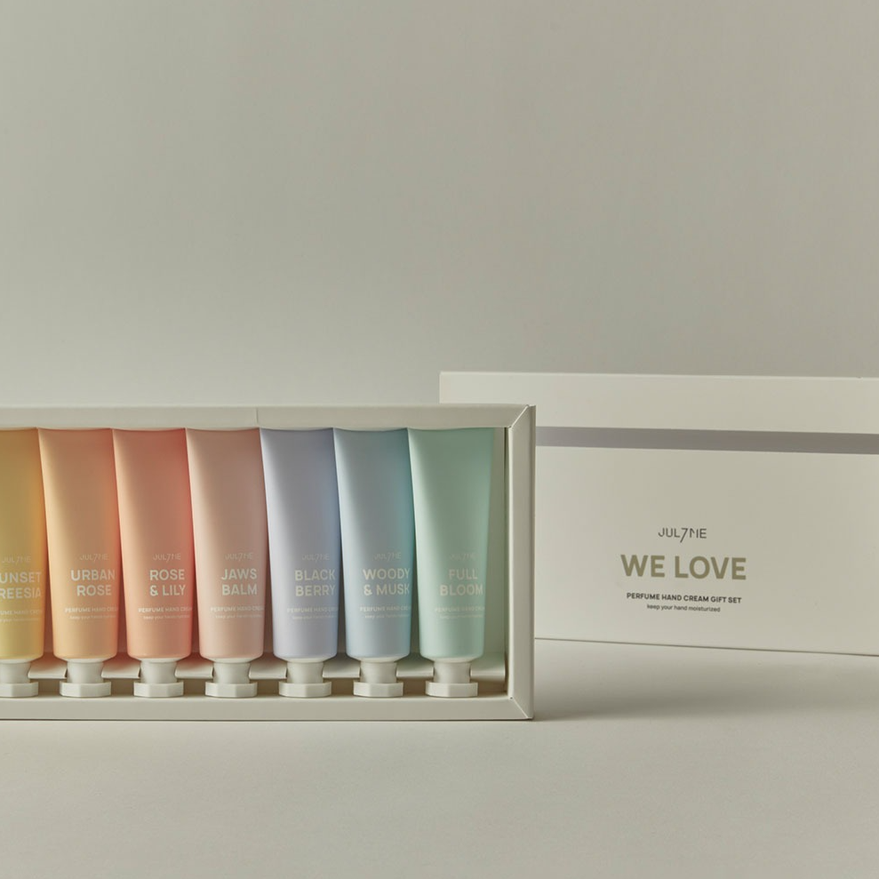 JULYME WE LOVE Perfume Hand Cream set (7x30ml) Available on Seoulbazaar, your online store for trendy korean products.
