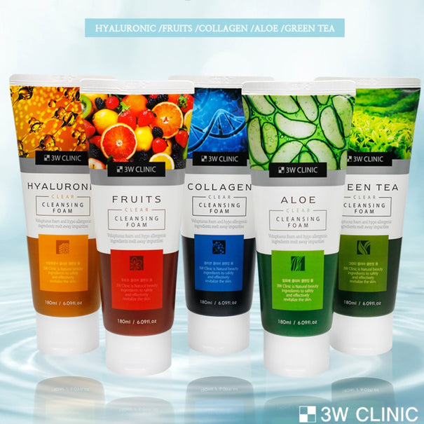 3W CLINIC Clear Cleansing Foam 180ml Available on Seoulbazaar, your online store for trendy korean products.