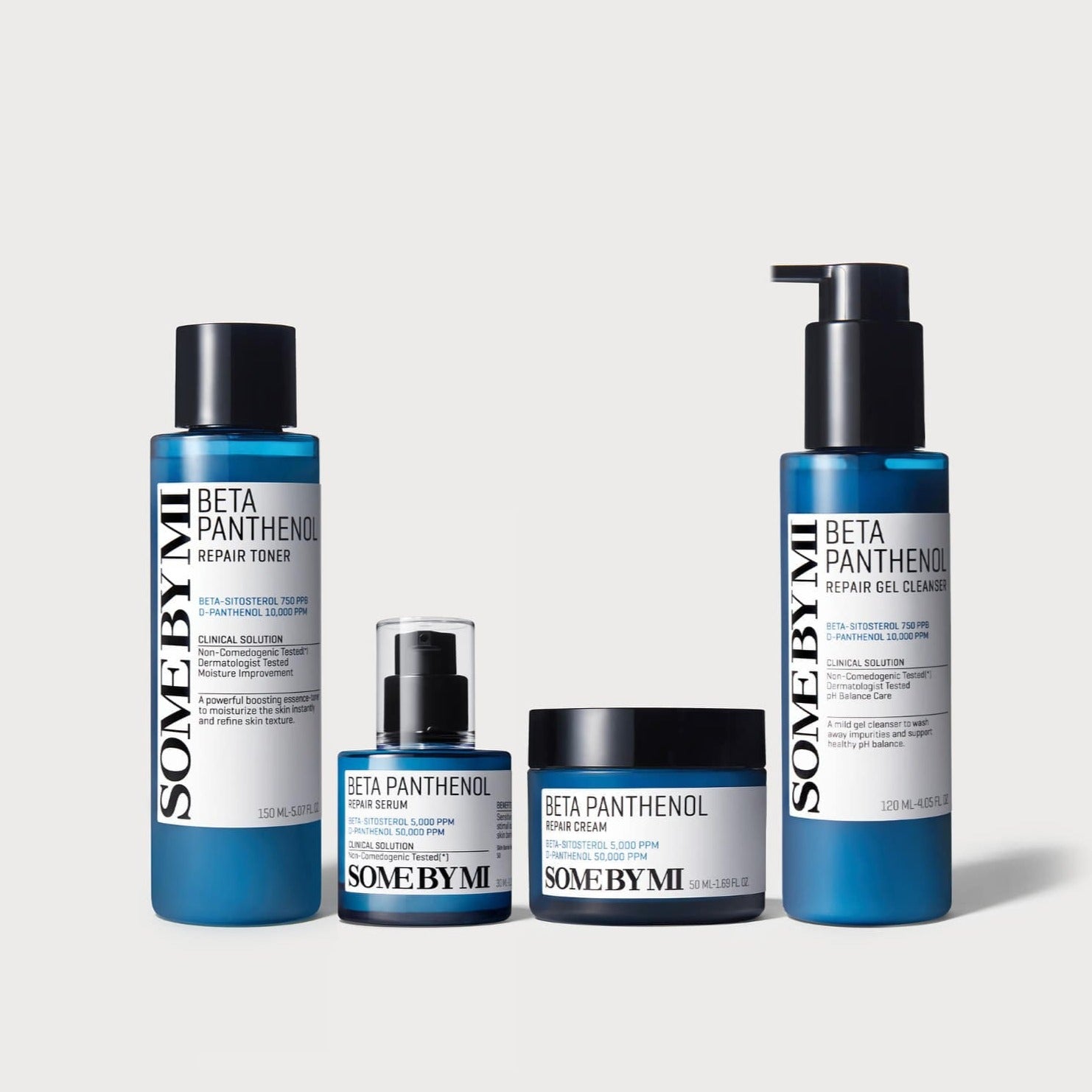 SOME BY MI Beta Panthenol Full Set (Toner+Serum+Cream+Cleanser) Available on Seoulbazaar, your online store for trendy korean products.