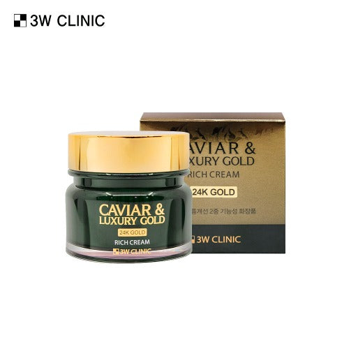 3W CLINIC Caviar & Luxury Gold Rich Cream 100g Available on Seoulbazaar, your online store for trendy korean products.