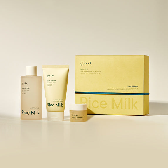 GOODAL Vegan Rice Milk Toner + Cream Planning Set (Toner + Cream + Pack Cleanser Mini)