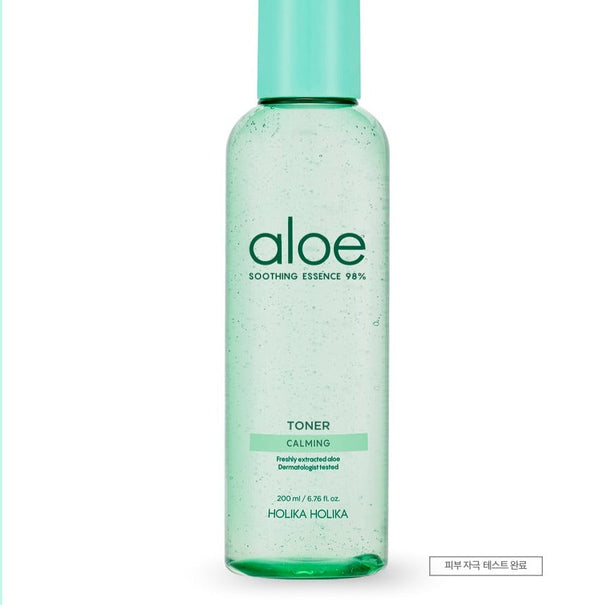HOLIKA HOLIKA Aloe Soothing Essence 98% Toner 200ml Available on Seoulbazaar, your online store for trendy korean products.