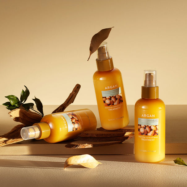 NATURE REPUBLIC Argan Essential Hair No Wash Treatment 160ml Available on Seoulbazaar, your online store for trendy korean products.