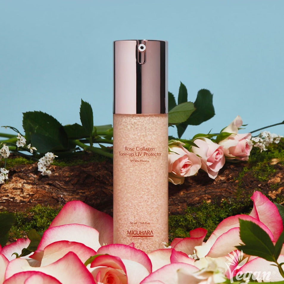 MIGUHARA Rose Collagen Tone-Up UV Protector SPF50+ 50ml Available on Seoulbazaar, your online store for trendy korean products.