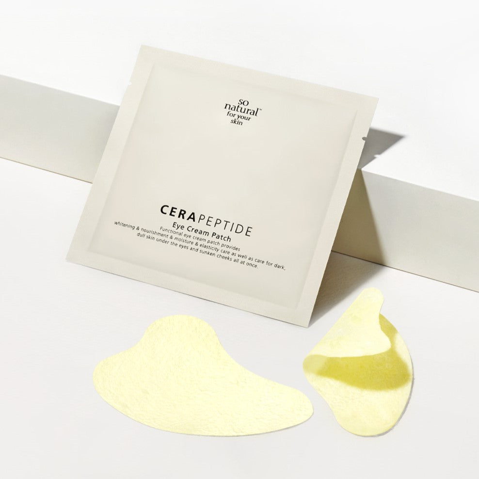 SO NATURAL Ceramide Peptide Eye Cream Patch 10p Available on Seoulbazaar, your online store for trendy korean products.