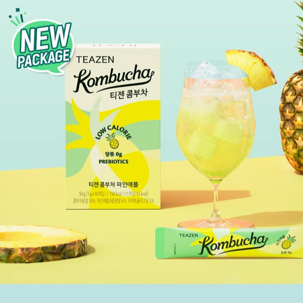 TEAZEN Kombucha Pineapple 10 Sticks Available on Seoulbazaar, your online store for trendy korean products.