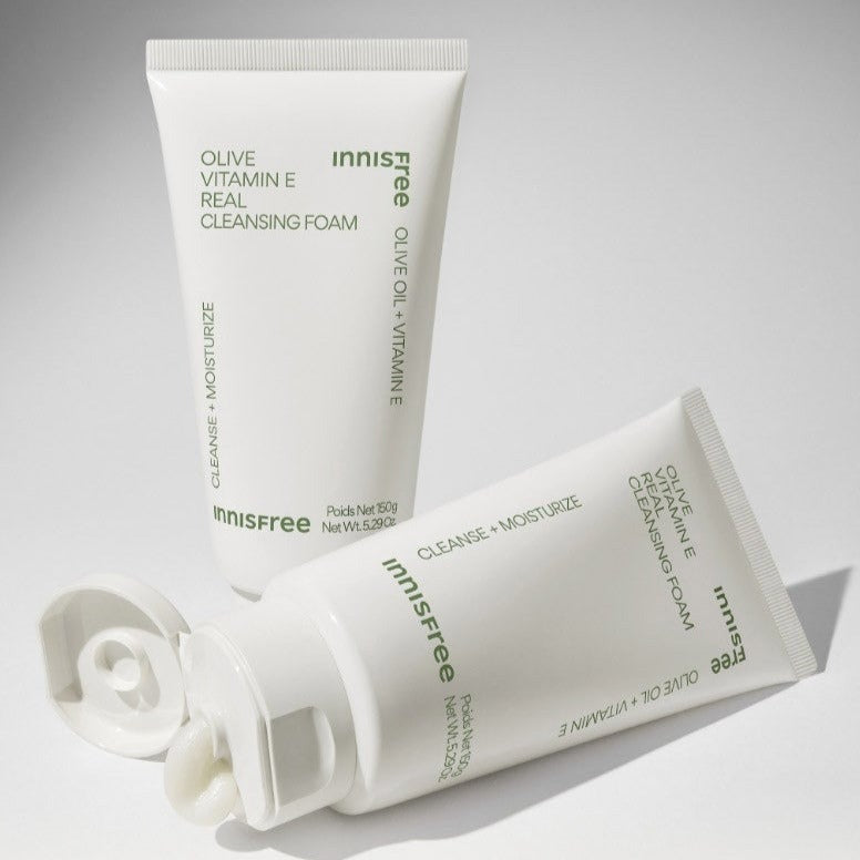 INNISFREE Olive Vitamin E Real Cleansing Foam 150ml Available on Seoulbazaar, your online store for trendy korean products.