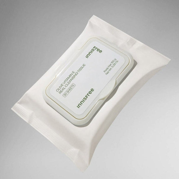 INNISFREE Olive Vitamin E Real Cleansing Tissue 30p Available on Seoulbazaar, your online store for trendy korean products.
