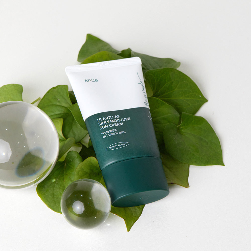 ANUA Heartleaf Silky Moisture Sun Cream 50ml Available on Seoulbazaar, your online store for trendy korean products.